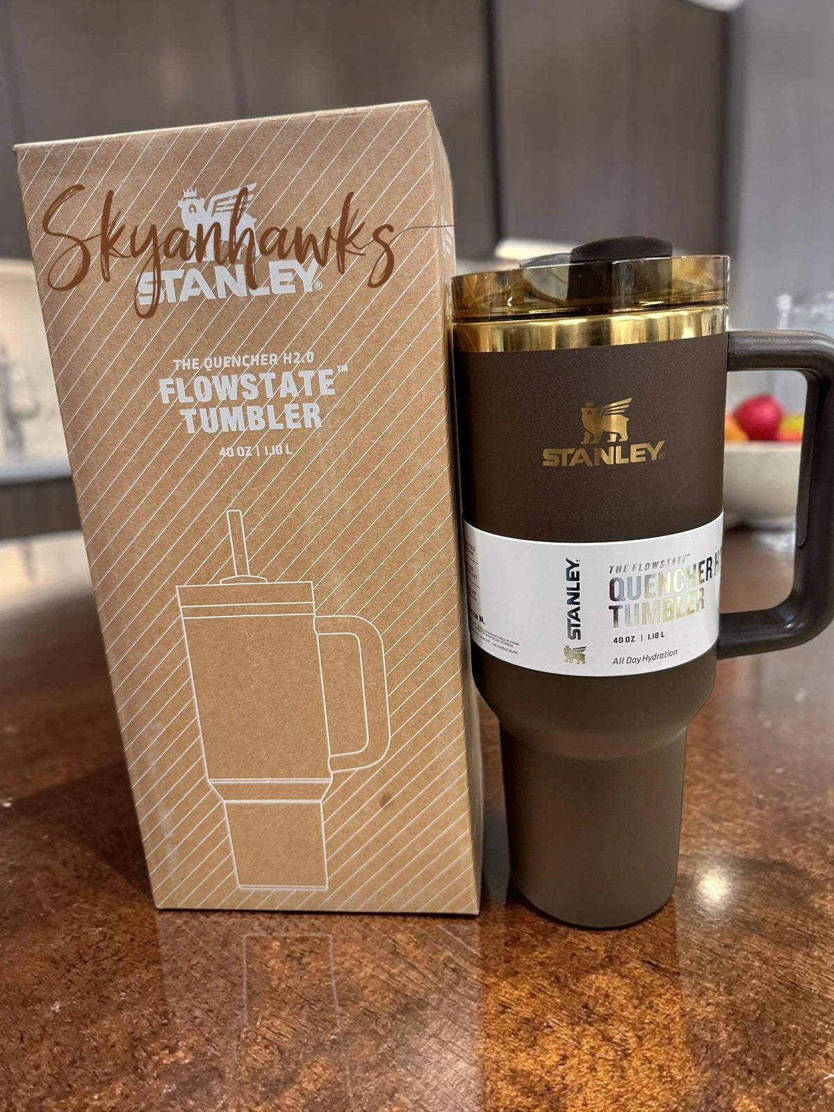 Stanley Chocolate Gold Quencher H2.0 FlowState Tumbler, 40 oz — Factory Sealed
