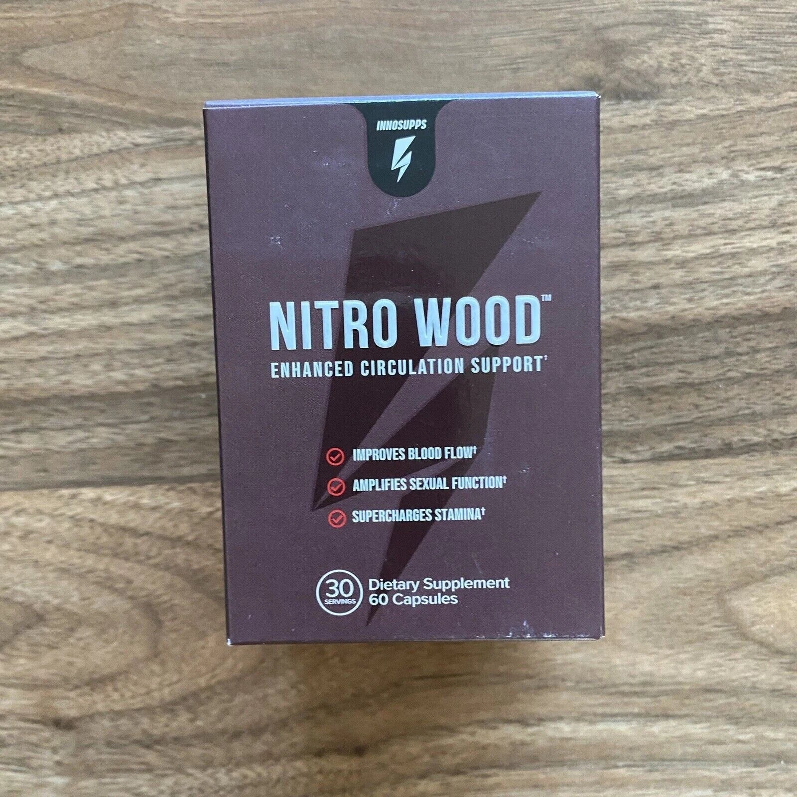 InnoSupps NITRO WOOD - Nitric Oxide Supplement for Circulation & Sexual Support - New Sealed