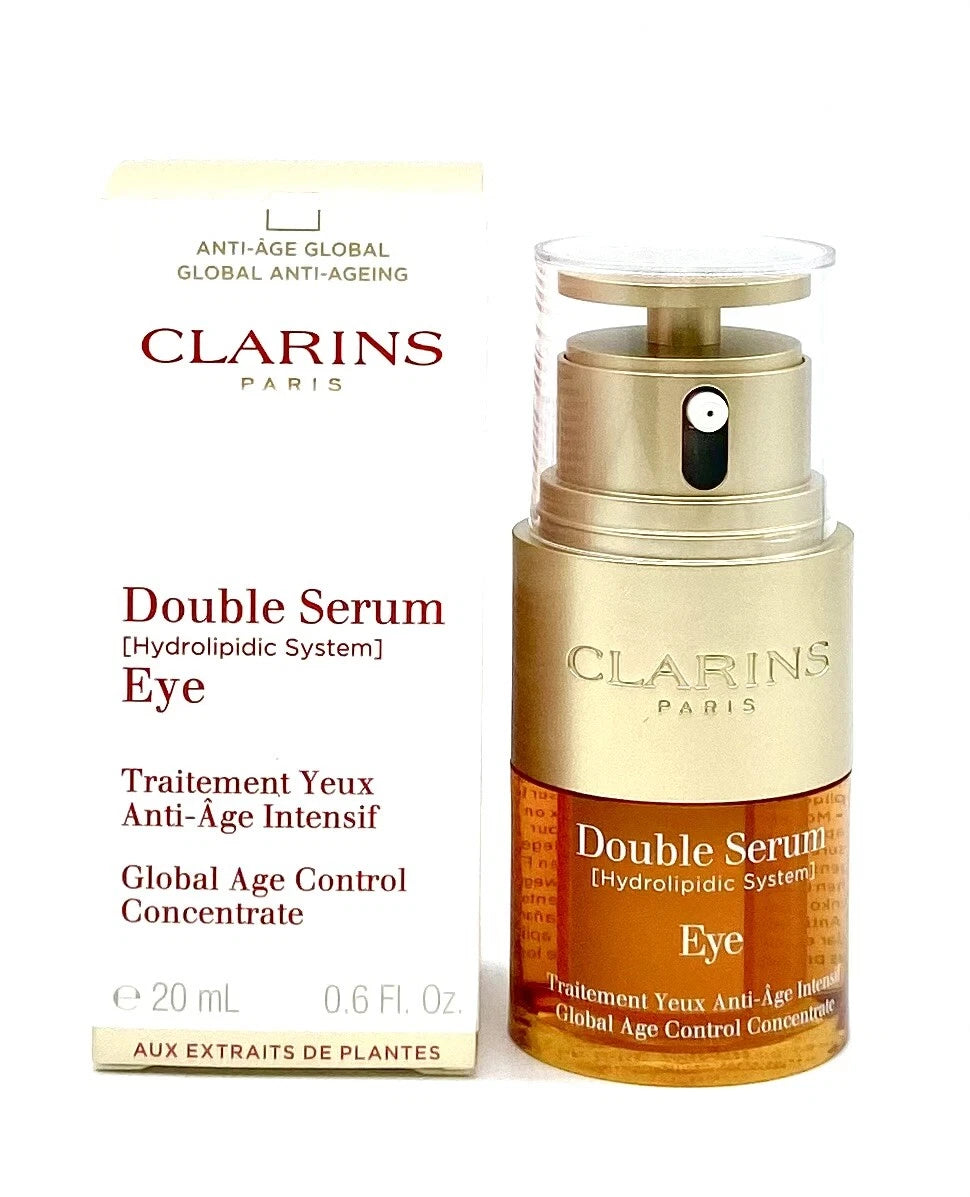 Clarins Double Serum Eye 0.6 oz / 20 mL Global Age Control Concentrate Authentic