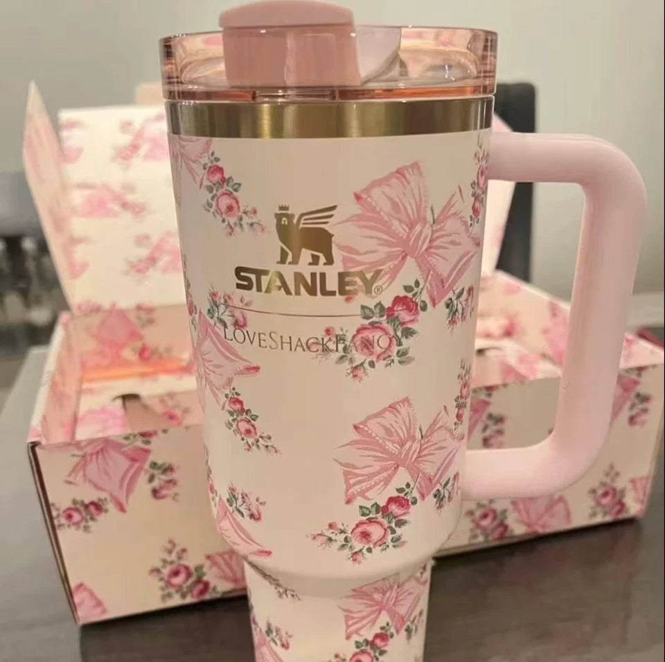 Stanley x Love Shack Fancy Quencher 40oz Tumbler - Pink Butterfly Edition - Gift Box - US
