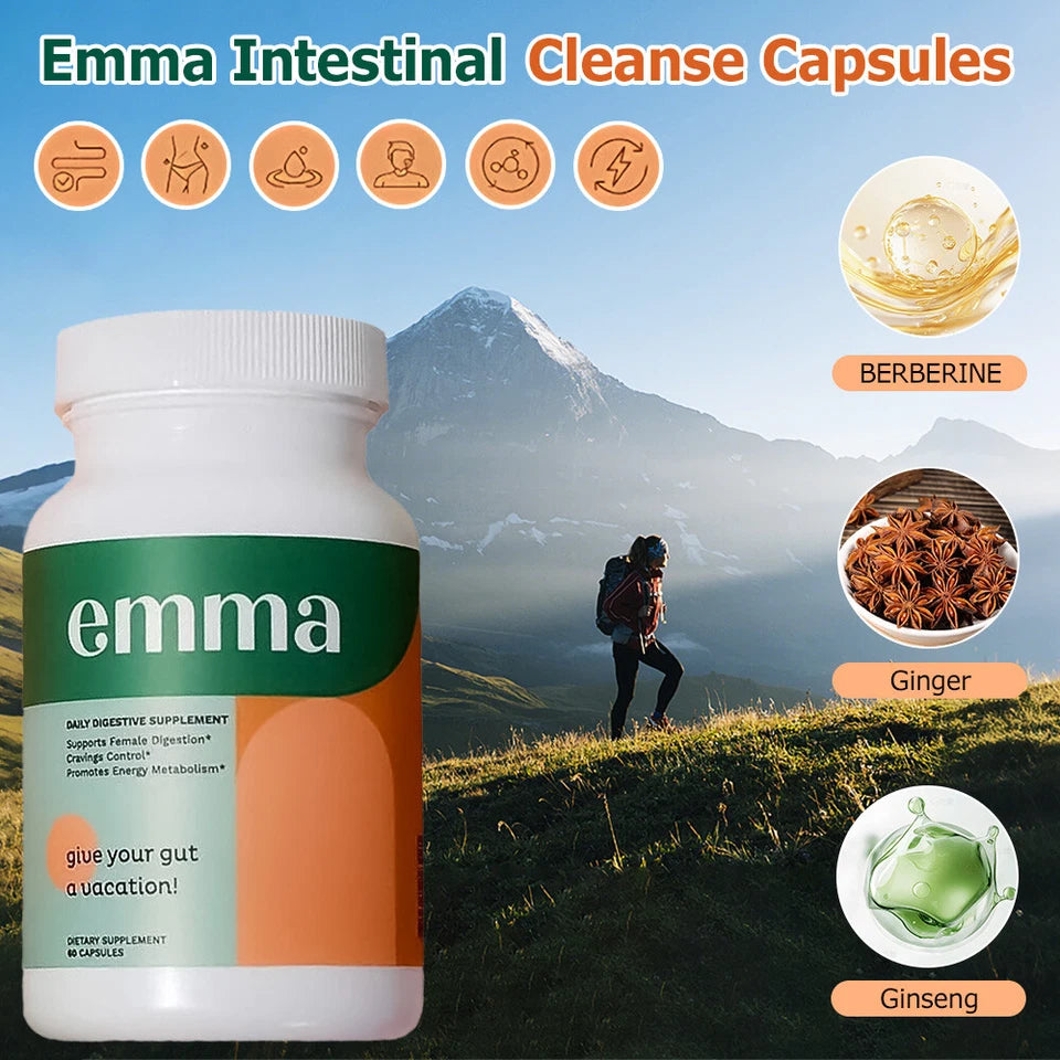 EMMA Gut Health Supplement — 60 Capsules, Energy, Digestive Support, Metabolism & Antioxidant Boost