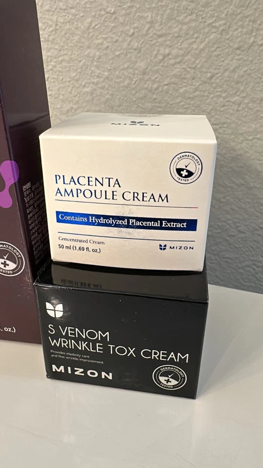 ✨ MIZON 4Pc Skincare Set | SPF50 Sunscreen, Placenta Ampoule & Wrinkle Tox Cream