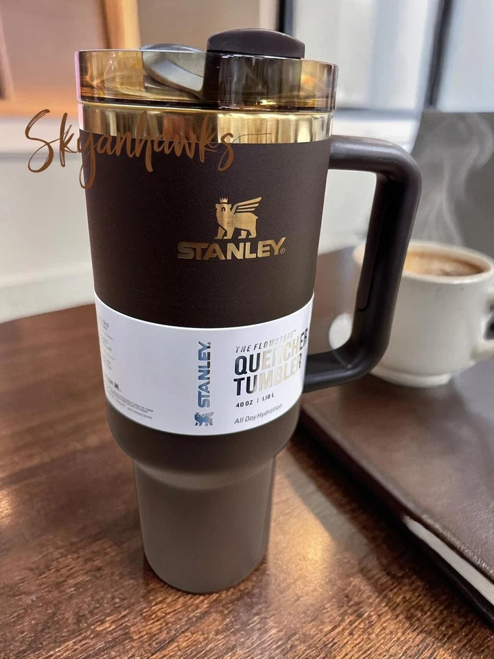Stanley Chocolate Gold Quencher H2.0 FlowState Tumbler, 40 oz — Factory Sealed