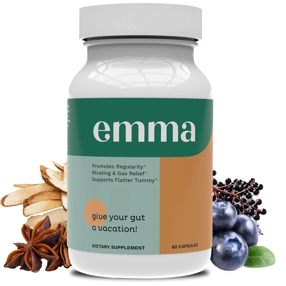 EMMA Gut Health Supplement — 60 Capsules, Energy, Digestive Support, Metabolism & Antioxidant Boost