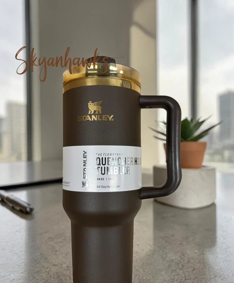 Stanley Chocolate Gold Quencher H2.0 FlowState Tumbler, 40 oz — Factory Sealed