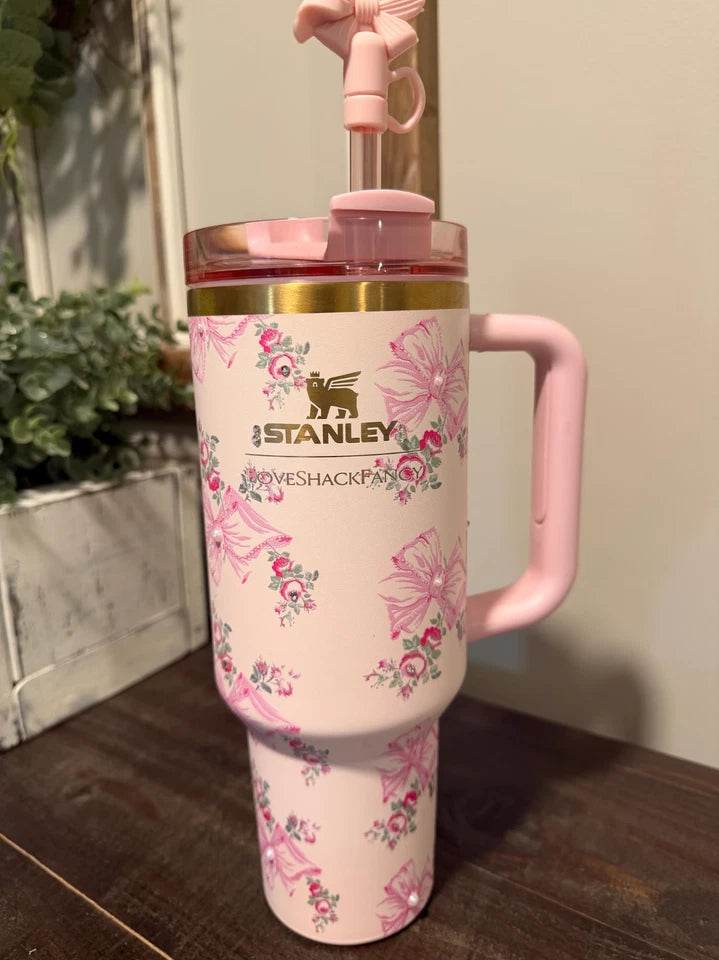 Stanley x Love Shack Fancy Quencher 40oz Tumbler - Pink Butterfly Edition - Gift Box - US