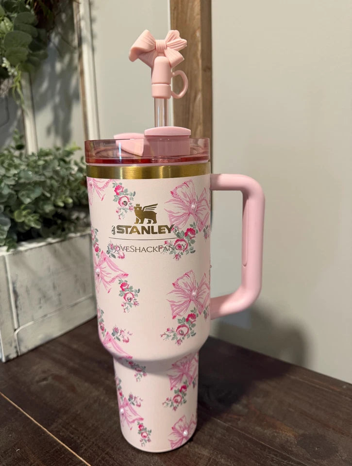 Stanley x Love Shack Fancy Quencher 40oz Tumbler - Pink Butterfly Edition - Gift Box - US