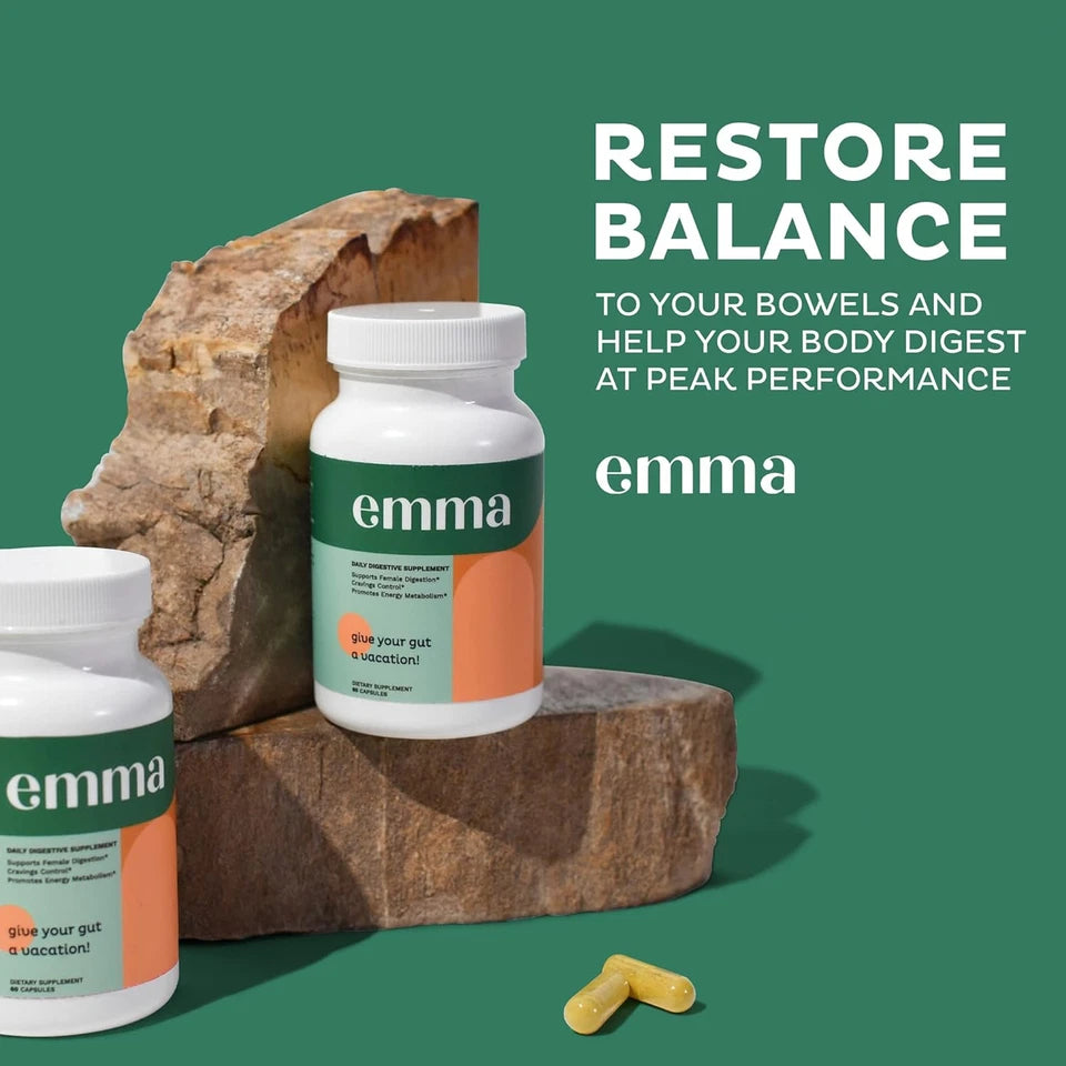 EMMA Gut Health Supplement — 60 Capsules, Energy, Digestive Support, Metabolism & Antioxidant Boost