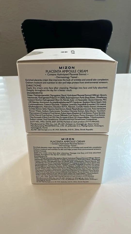 🧴 2 Pack MIZON Placenta Cream 50ml | Firming & Anti-Wrinkle Korean Moisturizer
