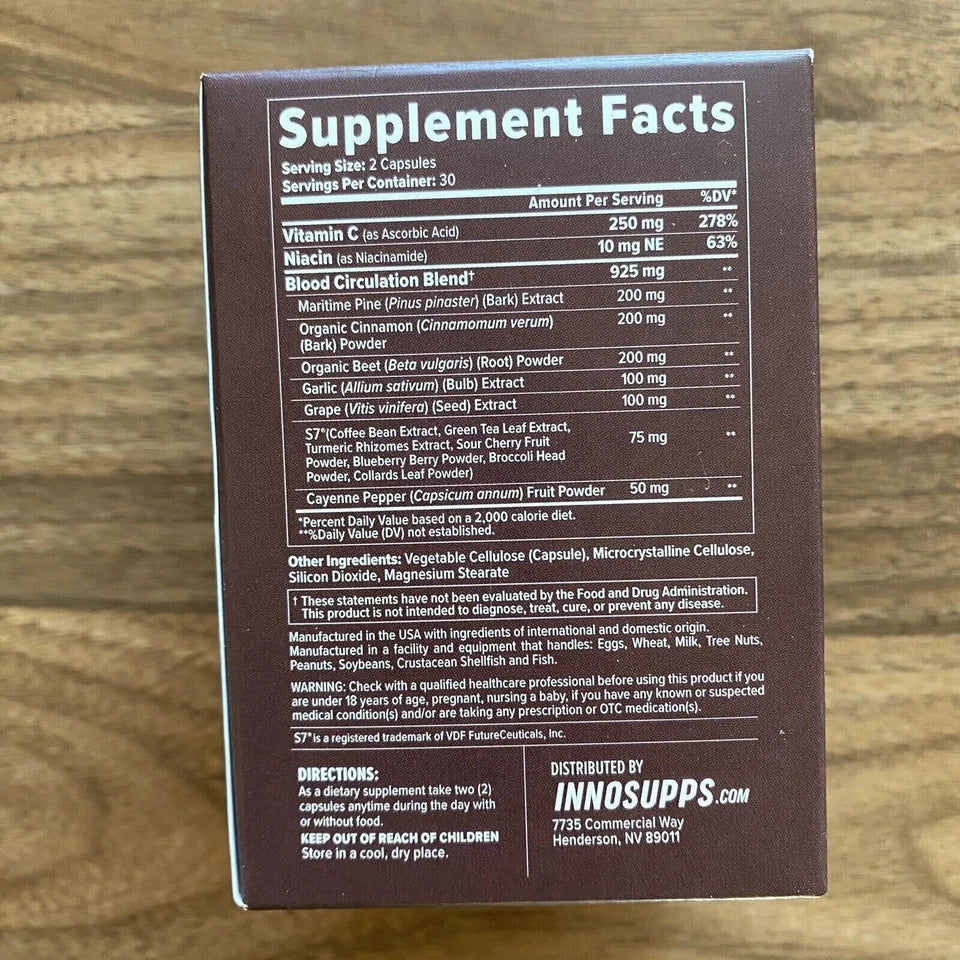 InnoSupps NITRO WOOD - Nitric Oxide Supplement for Circulation & Sexual Support - New Sealed
