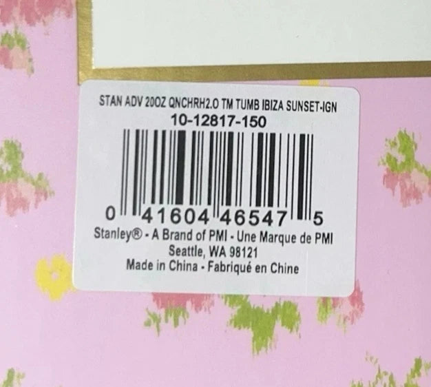 STANLEY x LoveShackFancy 20oz FlowState Quencher Ibiza Sunset Pink NEW Sealed